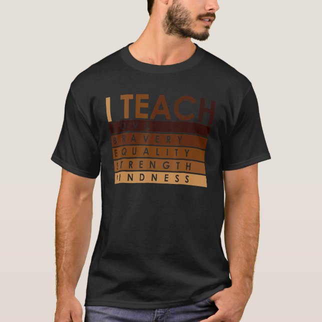 Celebrate Black History Month I Teach Black Histor T-Shirt (Front)