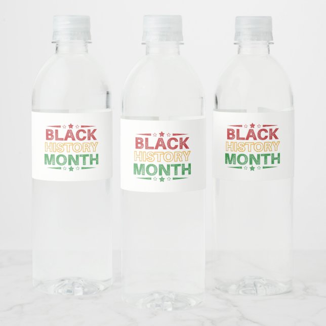 Celebrate Black History Month, Juneteenth Water Bottle Label (Bottles)