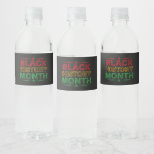 Celebrate Black History Month, Juneteenth Water Bottle Label