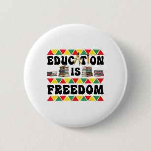 Celebrate Black History Month With Freedom  6 Cm Round Badge