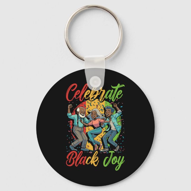 Celebrate Black Juneteenth Joy Black History Indep Key Ring (Front)
