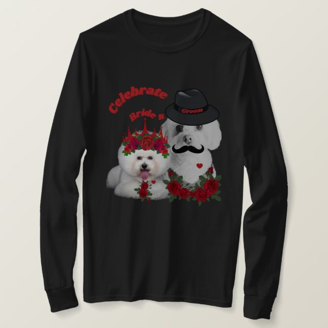 Celebrate Bride & Groom Long Sleeve Tee (Design Front)