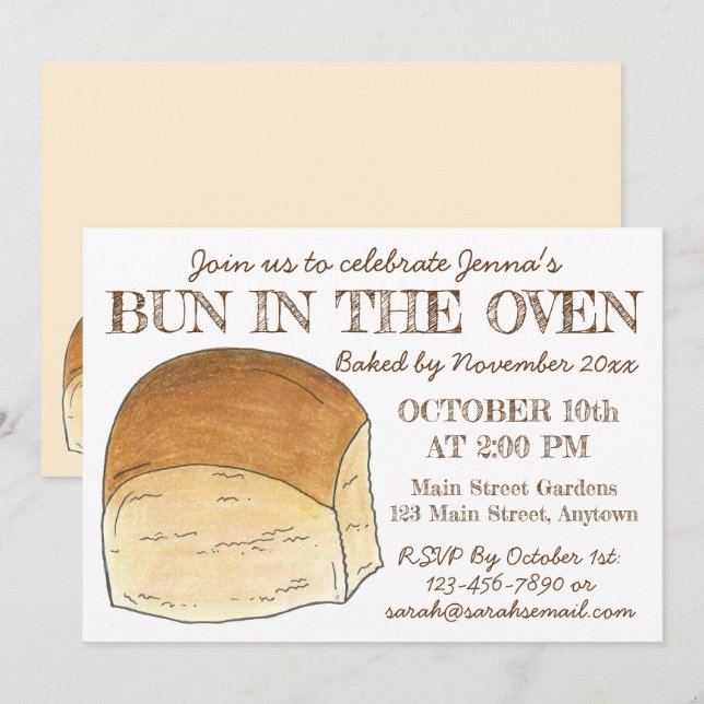 Celebrate Bun in the Oven New Baby Shower Invitation (Front/Back)