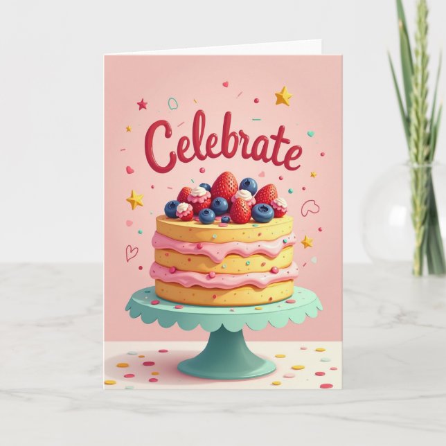 Celebrate Cake Image Card (Front)