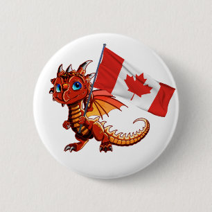 Celebrate Canada with a Proud to be a Canadian Dra 6 Cm Round Badge