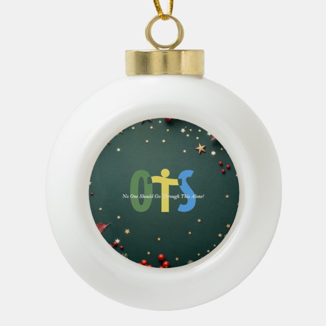 Celebrate Ceramic Ball Christmas Ornament (Front)