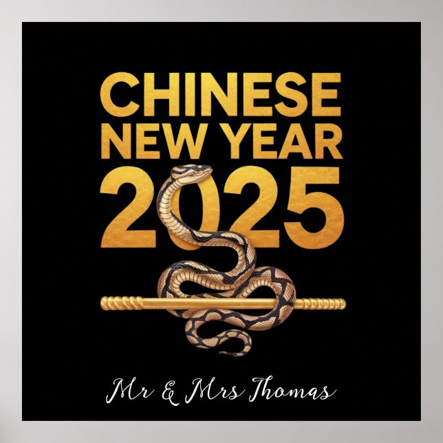 Celebrate Chinese New Year 2025 Year Of Snake Poster (Front)