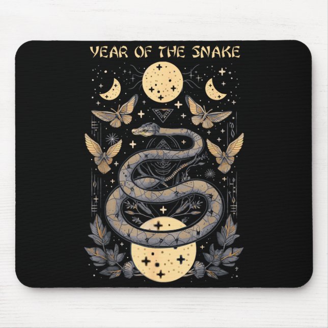 Celebrate Chinese New Year Of The Snake 2025 Moon  Mouse Pad (Front)