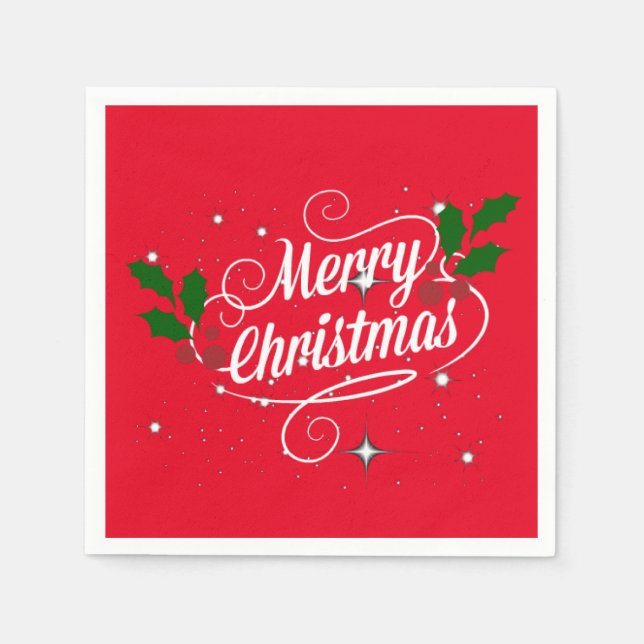 Celebrate Christmas, festive holiday colours, Napkin (Front)