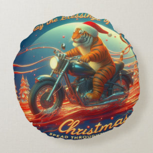 Celebrate christmas round cushion