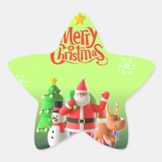 celebrate christmas star sticker
