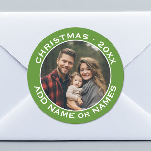Celebrate Christmas with Your Favourite Photo Classic Round Sticker