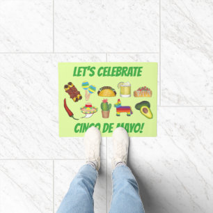 Celebrate Cinco de Mayo Fiesta Taco Piñata Cactus Doormat