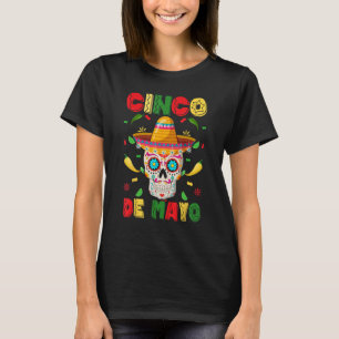 Celebrate Cinco de Mayo with a Sugar Skull Sombrer T-Shirt