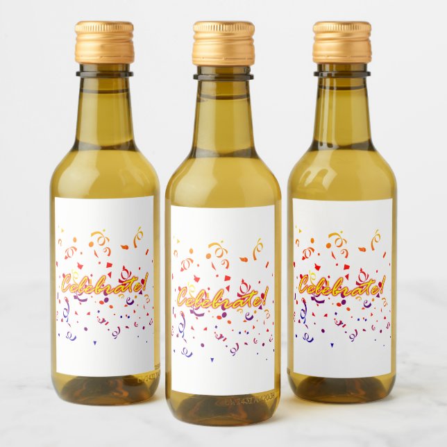 Celebrate Confetti  Wine Label (Bottles)