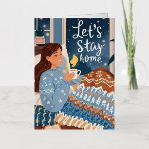 Celebrate cosy nights knitted blanket foil greeting card