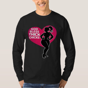 Celebrate Curves with Our God Bless Thick Chicks T-Shirt