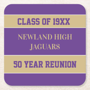 Celebrate! CUSTOM Class Reunion  Square Paper Coas Square Paper Coaster