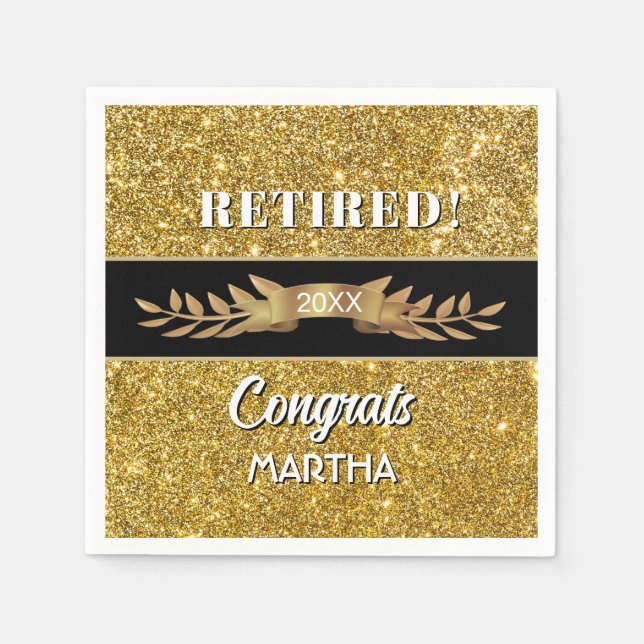 Celebrate! Custom Retirement party Napkins (Front)