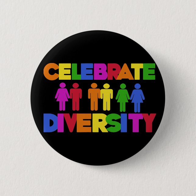 Celebrate Diversity 6 Cm Round Badge (Front)