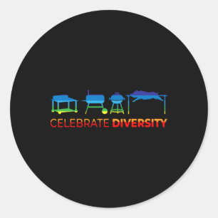 Celebrate Diversity - Bbq Classic Round Sticker
