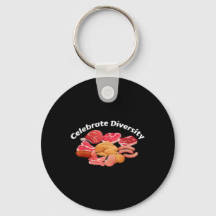 Celebrate Diversity Bbq Grill Clothing Apparel Fun Key Ring