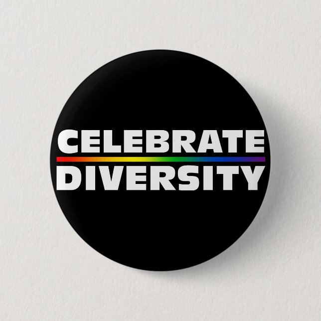 Celebrate Diversity Black Button (Front)