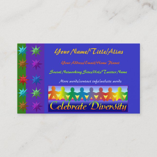Celebrate Diversity Business Card (Front)