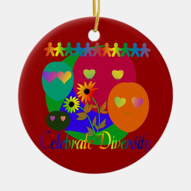 Celebrate Diversity Ceramic Tree Decoration (Front)
