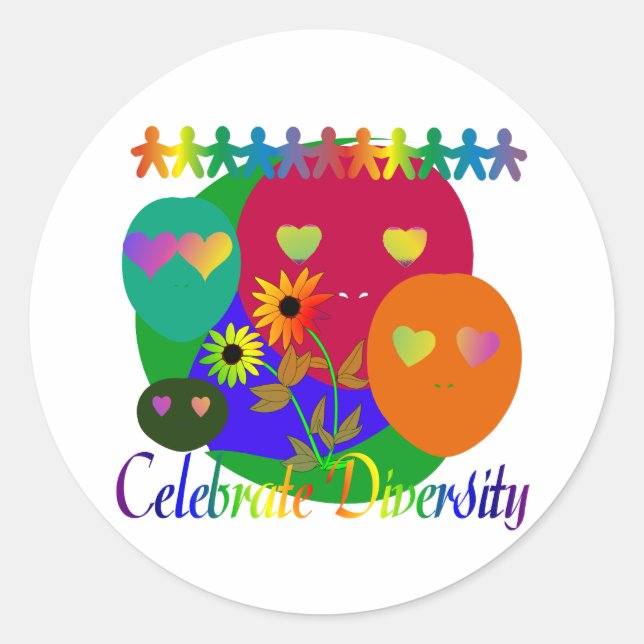 Celebrate Diversity Classic Round Sticker (Front)