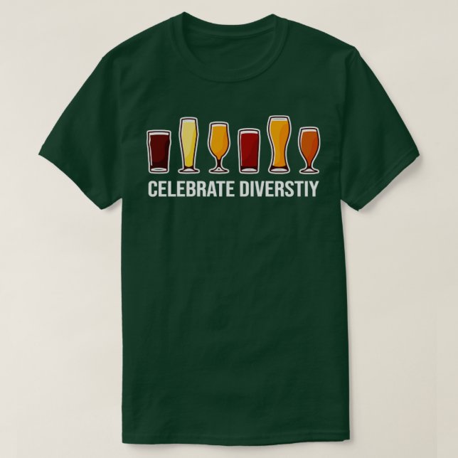 Celebrate Diversity Craft Beer Drinking T-Shirt (Design Front)