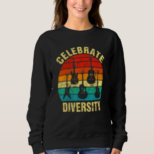 Celebrate Diversity Guitar  Guitarist Music Bass P Sweatshirt