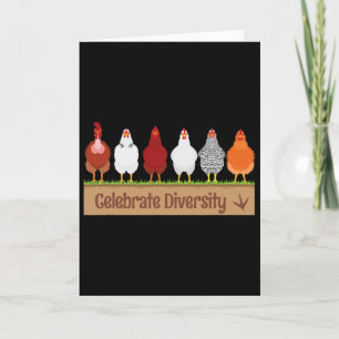 Celebrate Diversity Shirt For Chicken Lovers Funny Card