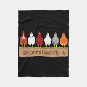 Celebrate Diversity Shirt For Chicken Lovers Funny Fleece Blanket
