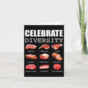 Celebrate Diversity Types Of Steak Lovers Funny St Card