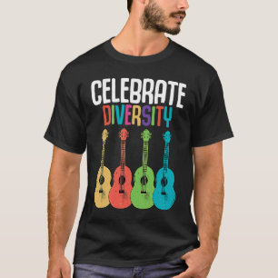 Celebrate Diversity Ukulele Player Music Graphic T-Shirt