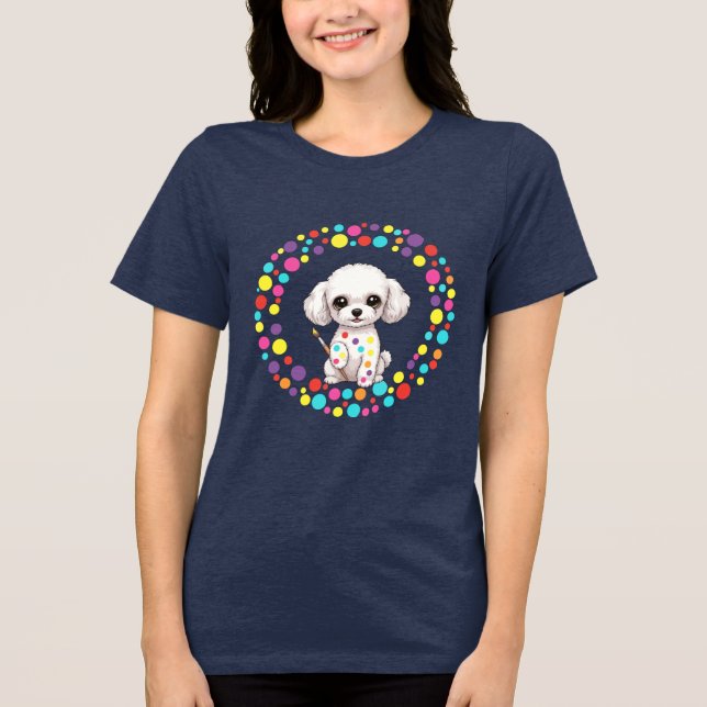 Celebrate Dot Day with My Teacup Poodle  Tri-Blend Shirt (Front)