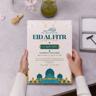 Celebrate Eid in Style! Modern Illustrative Eid Invitation