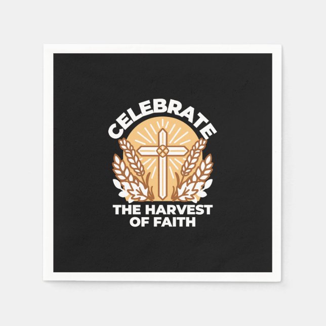 Celebrate Faith with Harvest – Inspirational Art Napkin (Front)