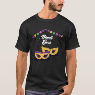 Celebrate Festival Madri Gras Beads Mask Men Women T-Shirt