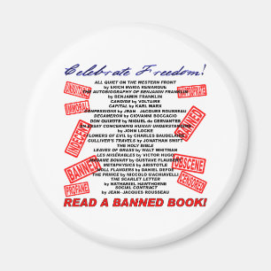 Celebrate Freedom! Read a BANNED Book! (stamp) Magnet