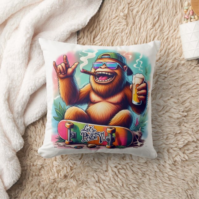 Celebrate good vibes with a party-loving ape cushion (Blanket)