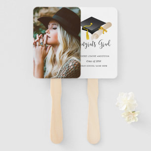 Celebrate Graduation Custom Photo and Text Hand Fan