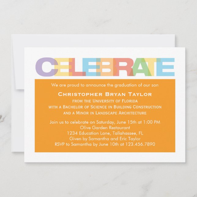 Celebrate Graduation Invitation (Front)