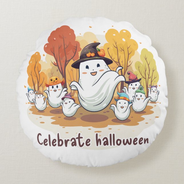 Celebrate Halloween Round Cushion (Front)