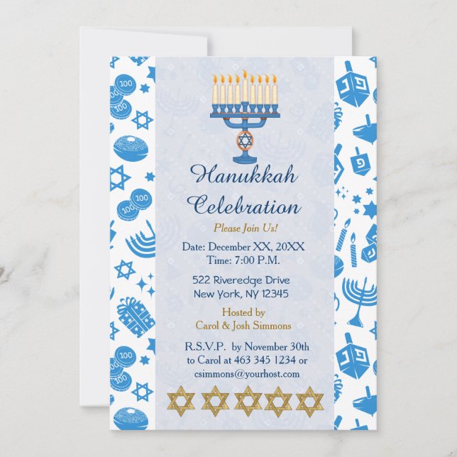 Celebrate Hanukkah Invitations (Front)