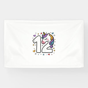Celebrate Happy 12 Year's Birthday Party For Girl  Banner