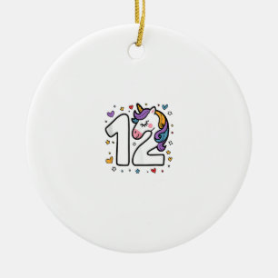 Celebrate Happy 12 Year's Birthday Party For Girl  Ceramic Tree Decoration