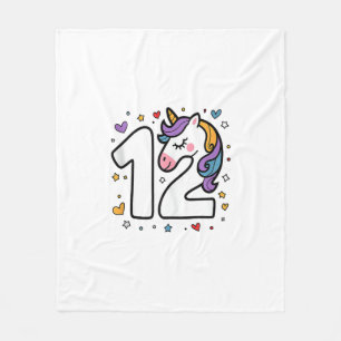 Celebrate Happy 12 Year's Birthday Party For Girl Fleece Blanket