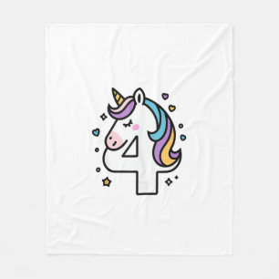 Celebrate Happy 4 Years Old Birthday Party For Gir Fleece Blanket